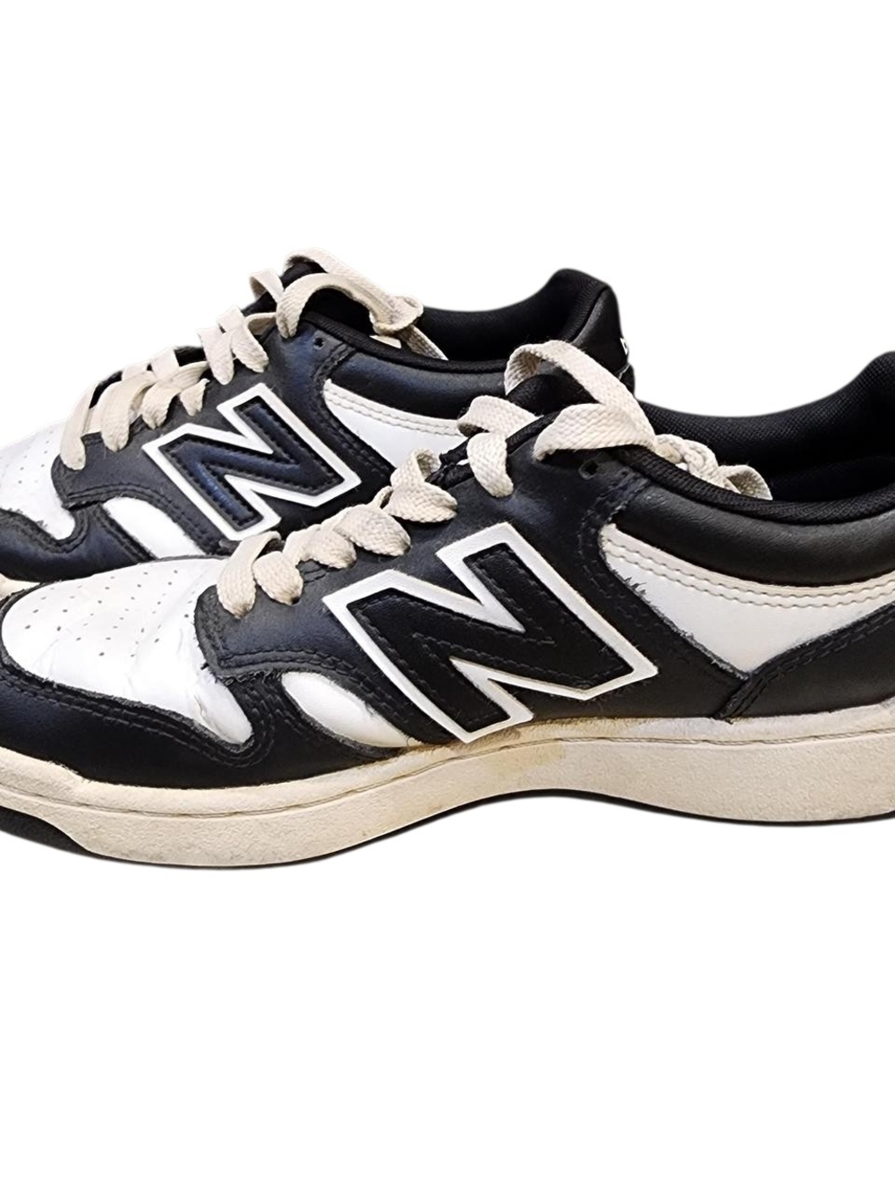 New Balance Black and White Leather Men’s Sneakers